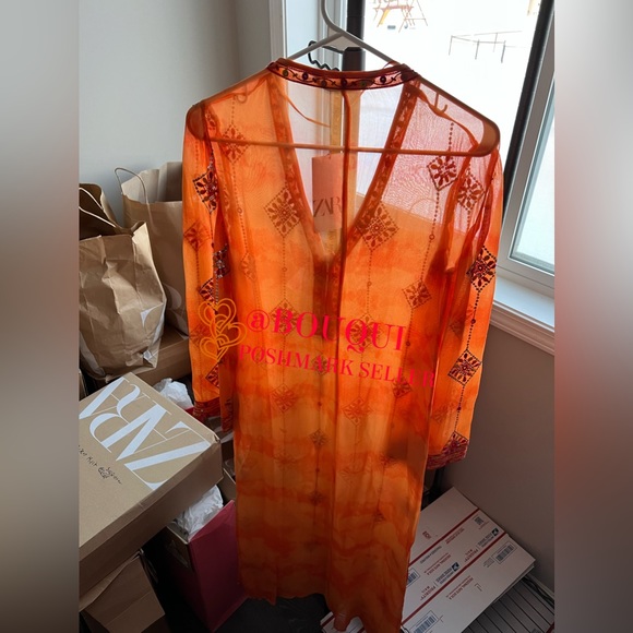 BLOGGERS FAV ZARA LIMITED EDITION ORANGE TUNIC DRESS - Picture 3 of 16